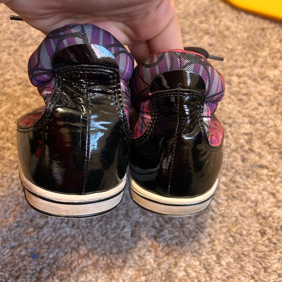 Coach Finch Plaid High Top Sneakers – Pink / Black Patent – Size 7.5 - Picture 4 of 8
